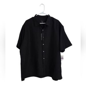 Van Heusen Men's Casual Black Button Down Shirt Size XXL